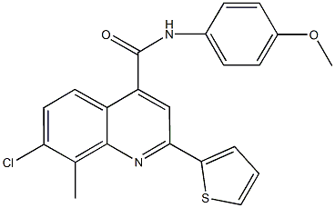 7-chloro-N-(4-methoxyphenyl)-8-methyl-2-(2-thienyl)-4-quinolinecarboxamide 구조식 이미지