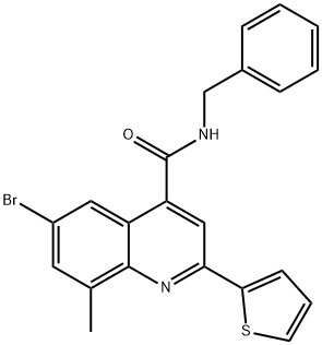 N-benzyl-6-bromo-8-methyl-2-(2-thienyl)-4-quinolinecarboxamide Structure