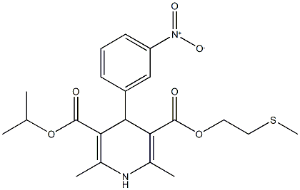 3-isopropyl 5-[2-(methylsulfanyl)ethyl] 4-{3-nitrophenyl}-2,6-dimethyl-1,4-dihydro-3,5-pyridinedicarboxylate 구조식 이미지