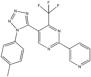 5-[1-(4-methylphenyl)-1H-tetraazol-5-yl]-2-(3-pyridinyl)-4-(trifluoromethyl)pyrimidine 구조식 이미지