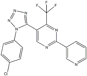 5-[1-(4-chlorophenyl)-1H-tetraazol-5-yl]-2-(3-pyridinyl)-4-(trifluoromethyl)pyrimidine Structure