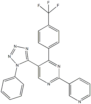 5-(1-phenyl-1H-tetraazol-5-yl)-2-(3-pyridinyl)-4-[4-(trifluoromethyl)phenyl]pyrimidine Structure
