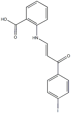 2-{[3-(4-iodophenyl)-3-oxo-1-propenyl]amino}benzoic acid Structure