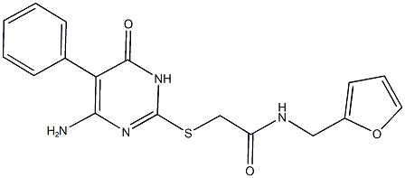 2-[(4-amino-6-oxo-5-phenyl-1,6-dihydro-2-pyrimidinyl)sulfanyl]-N-(2-furylmethyl)acetamide Structure