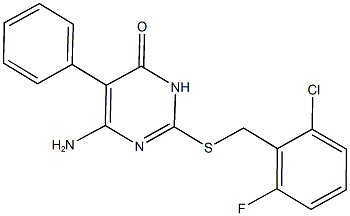 6-amino-2-[(2-chloro-6-fluorobenzyl)sulfanyl]-5-phenyl-4(3H)-pyrimidinone 구조식 이미지