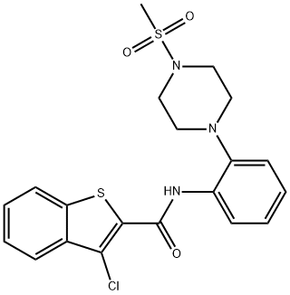 3-chloro-N-{2-[4-(methylsulfonyl)-1-piperazinyl]phenyl}-1-benzothiophene-2-carboxamide Structure