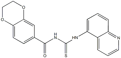 N-(2,3-dihydro-1,4-benzodioxin-6-ylcarbonyl)-N'-(5-quinolinyl)thiourea 구조식 이미지