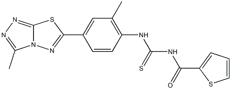 N-[2-methyl-4-(3-methyl[1,2,4]triazolo[3,4-b][1,3,4]thiadiazol-6-yl)phenyl]-N'-(2-thienylcarbonyl)thiourea Structure