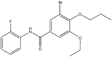 3-bromo-5-ethoxy-N-(2-fluorophenyl)-4-propoxybenzamide 구조식 이미지