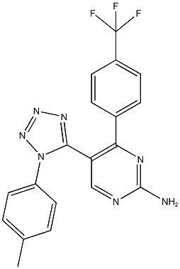 5-[1-(4-methylphenyl)-1H-tetraazol-5-yl]-4-[4-(trifluoromethyl)phenyl]-2-pyrimidinylamine Structure