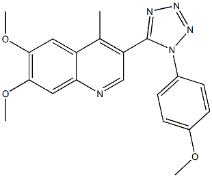 6,7-dimethoxy-3-[1-(4-methoxyphenyl)-1H-tetraazol-5-yl]-4-methylquinoline 구조식 이미지