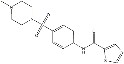 N-{4-[(4-methyl-1-piperazinyl)sulfonyl]phenyl}-2-thiophenecarboxamide 구조식 이미지