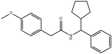 N-[cyclopentyl(phenyl)methyl]-2-(4-methoxyphenyl)acetamide 구조식 이미지