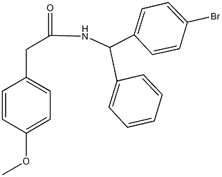 N-[(4-bromophenyl)(phenyl)methyl]-2-(4-methoxyphenyl)acetamide 구조식 이미지