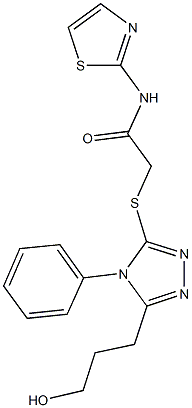 2-{[5-(3-hydroxypropyl)-4-phenyl-4H-1,2,4-triazol-3-yl]sulfanyl}-N-(1,3-thiazol-2-yl)acetamide Structure