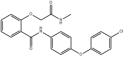 N-[4-(4-chlorophenoxy)phenyl]-2-[2-(methylamino)-2-oxoethoxy]benzamide 구조식 이미지