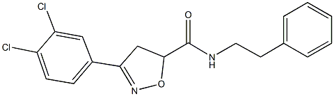 3-(3,4-dichlorophenyl)-N-(2-phenylethyl)-4,5-dihydro-5-isoxazolecarboxamide 구조식 이미지