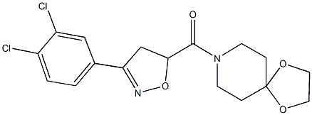 8-{[3-(3,4-dichlorophenyl)-4,5-dihydro-5-isoxazolyl]carbonyl}-1,4-dioxa-8-azaspiro[4.5]decane 구조식 이미지