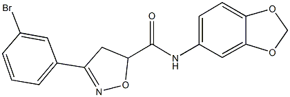 N-(1,3-benzodioxol-5-yl)-3-(3-bromophenyl)-4,5-dihydro-5-isoxazolecarboxamide Structure