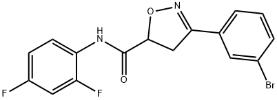 3-(3-bromophenyl)-N-(2,4-difluorophenyl)-4,5-dihydro-5-isoxazolecarboxamide 구조식 이미지