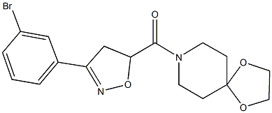 8-{[3-(3-bromophenyl)-4,5-dihydro-5-isoxazolyl]carbonyl}-1,4-dioxa-8-azaspiro[4.5]decane Structure