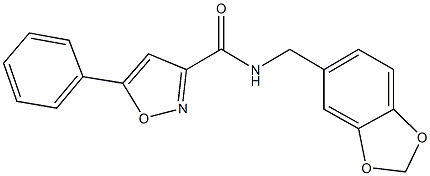 N-(1,3-benzodioxol-5-ylmethyl)-5-phenyl-3-isoxazolecarboxamide 구조식 이미지