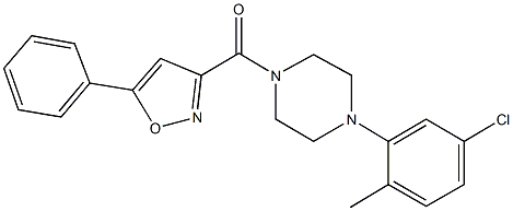 1-(5-chloro-2-methylphenyl)-4-[(5-phenyl-3-isoxazolyl)carbonyl]piperazine Structure