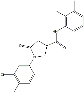 1-(3-chloro-4-methylphenyl)-N-(2,3-dimethylphenyl)-5-oxo-3-pyrrolidinecarboxamide 구조식 이미지