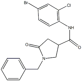 1-benzyl-N-(4-bromo-2-chlorophenyl)-5-oxo-3-pyrrolidinecarboxamide 구조식 이미지