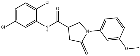 N-(2,5-dichlorophenyl)-1-(3-methoxyphenyl)-5-oxo-3-pyrrolidinecarboxamide 구조식 이미지