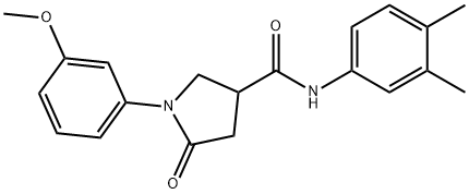 N-(3,4-dimethylphenyl)-1-(3-methoxyphenyl)-5-oxo-3-pyrrolidinecarboxamide Structure