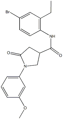 N-(4-bromo-2-ethylphenyl)-1-(3-methoxyphenyl)-5-oxo-3-pyrrolidinecarboxamide 구조식 이미지