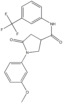 1-(3-methoxyphenyl)-5-oxo-N-[3-(trifluoromethyl)phenyl]-3-pyrrolidinecarboxamide 구조식 이미지