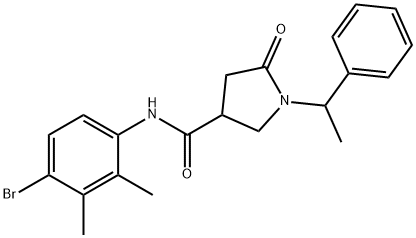 N-(4-bromo-2,3-dimethylphenyl)-5-oxo-1-(1-phenylethyl)-3-pyrrolidinecarboxamide Structure