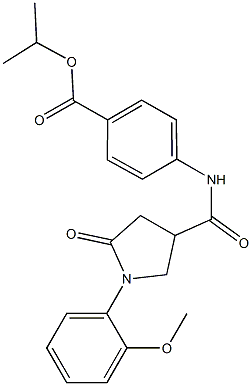 isopropyl 4-({[1-(2-methoxyphenyl)-5-oxo-3-pyrrolidinyl]carbonyl}amino)benzoate Structure