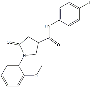 N-(4-iodophenyl)-1-(2-methoxyphenyl)-5-oxo-3-pyrrolidinecarboxamide 구조식 이미지