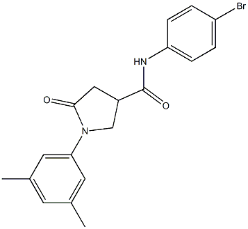 N-(4-bromophenyl)-1-(3,5-dimethylphenyl)-5-oxo-3-pyrrolidinecarboxamide 구조식 이미지