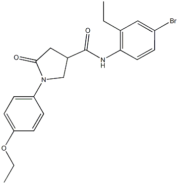N-(4-bromo-2-ethylphenyl)-1-(4-ethoxyphenyl)-5-oxo-3-pyrrolidinecarboxamide 구조식 이미지