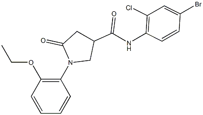 N-(4-bromo-2-chlorophenyl)-1-(2-ethoxyphenyl)-5-oxo-3-pyrrolidinecarboxamide Structure