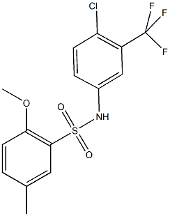 N-[4-chloro-3-(trifluoromethyl)phenyl]-2-methoxy-5-methylbenzenesulfonamide 구조식 이미지