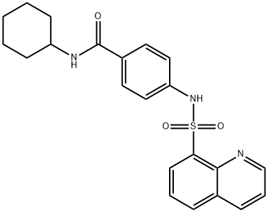 N-cyclohexyl-4-[(8-quinolinylsulfonyl)amino]benzamide 구조식 이미지