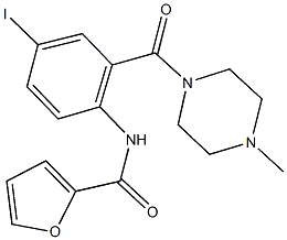 N-{4-iodo-2-[(4-methyl-1-piperazinyl)carbonyl]phenyl}-2-furamide 구조식 이미지