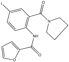 N-[4-iodo-2-(1-pyrrolidinylcarbonyl)phenyl]-2-furamide Structure