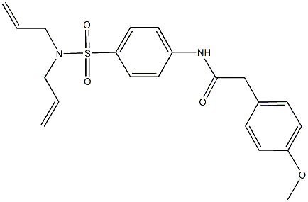 N-{4-[(diallylamino)sulfonyl]phenyl}-2-(4-methoxyphenyl)acetamide 구조식 이미지