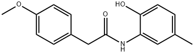 N-(2-hydroxy-5-methylphenyl)-2-(4-methoxyphenyl)acetamide 구조식 이미지