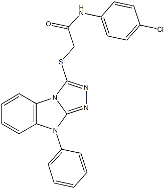 N-(4-chlorophenyl)-2-[(9-phenyl-9H-[1,2,4]triazolo[4,3-a]benzimidazol-3-yl)sulfanyl]acetamide Structure