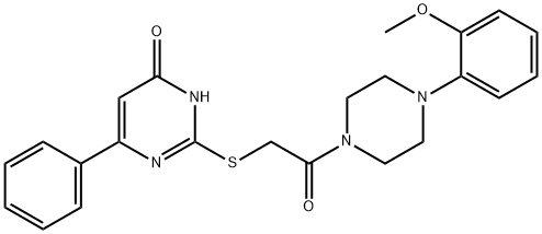 2-({2-[4-(2-methoxyphenyl)-1-piperazinyl]-2-oxoethyl}sulfanyl)-6-phenyl-4(1H)-pyrimidinone 구조식 이미지