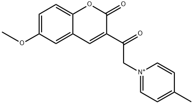 1-[2-(6-methoxy-2-oxo-2H-chromen-3-yl)-2-oxoethyl]-4-methylpyridinium 구조식 이미지