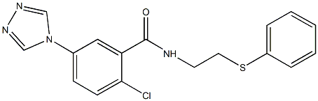 2-chloro-N-[2-(phenylsulfanyl)ethyl]-5-(4H-1,2,4-triazol-4-yl)benzamide Structure