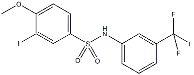 3-iodo-4-methoxy-N-[3-(trifluoromethyl)phenyl]benzenesulfonamide 구조식 이미지